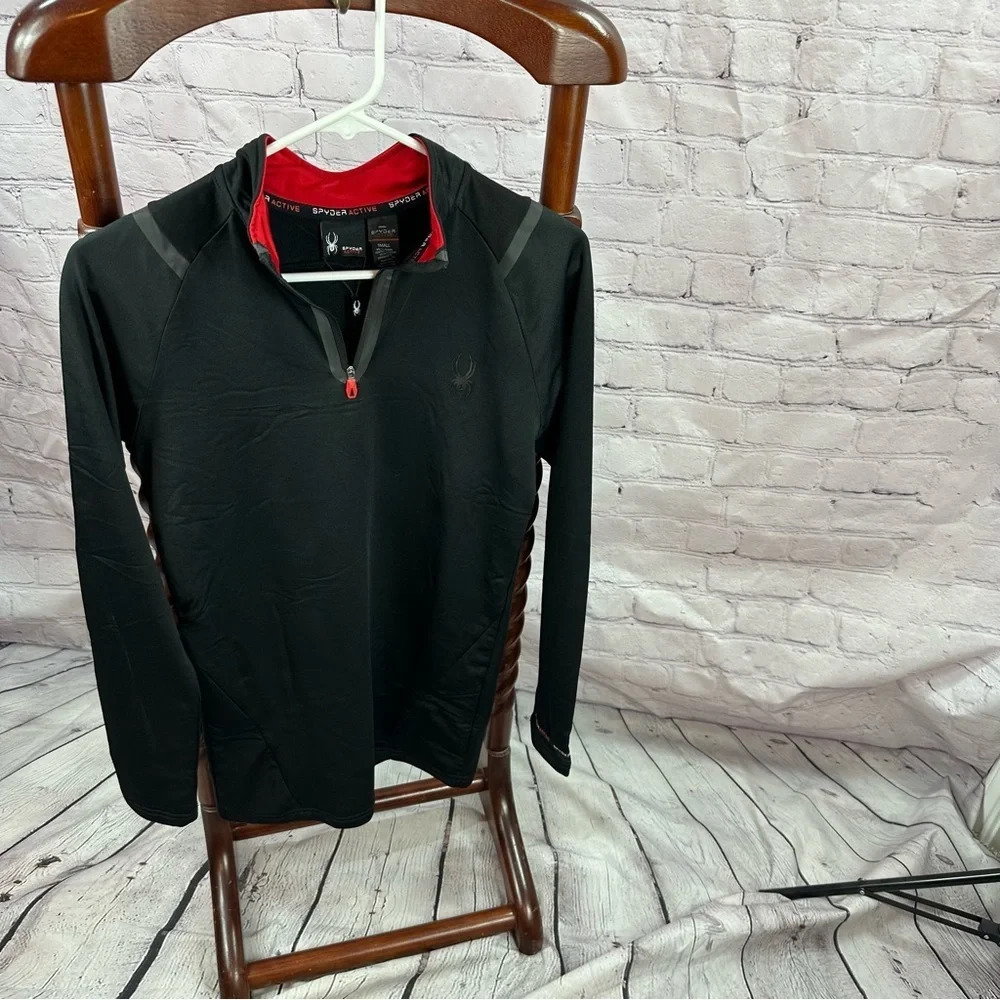 men's spyder 1/4 zip pullover size small